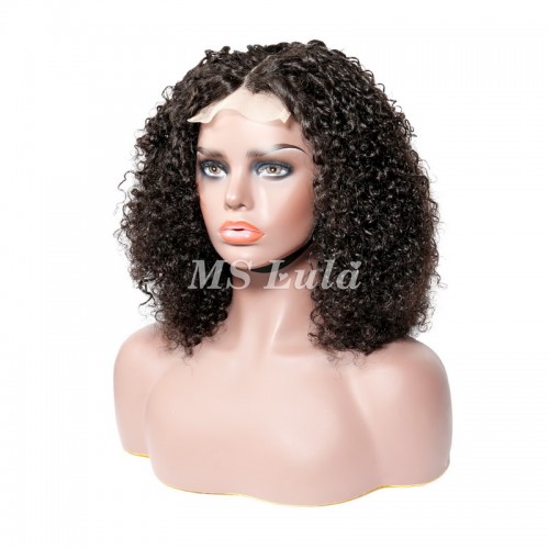 Double Drawn Pissy Curly 4x4 Closure Wig Made By Bundles With Closure | Human Hair Wig | Lace Front